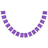 Bannière de fête violette pour anniversaire heureu (Tout)