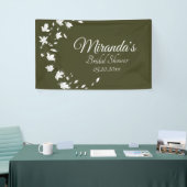 Bannière de Fêtes des mariées florales vert et bla (Salon professionnel)