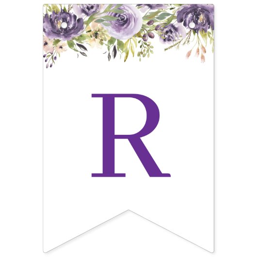 Bannière de Fêtes des mariées florales violettes (Deuxième drapeau)