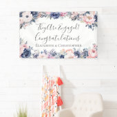 Bannière de Fiançailles végétal bleu bleu rose de  (En situation)