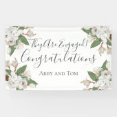 Bannière de Fiançailles végétal de Magnolia (Horizontal)