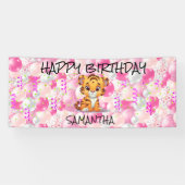 Bannière de fille de tigre rose (Horizontal)