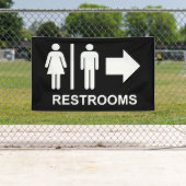 Bannière de flèche de signalisation de toilettes (En situation)