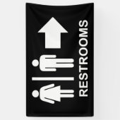 Bannière de flèche de signalisation de toilettes (Vertical)