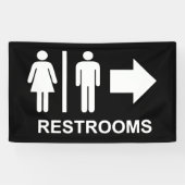 Bannière de flèche de signalisation de toilettes (Horizontal)