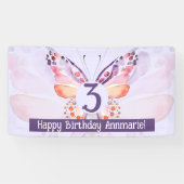 Bannière de fond d'anniversaire papillon (Horizontal)