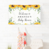 Bannière de fond du Baby shower de tournesol (En situation)