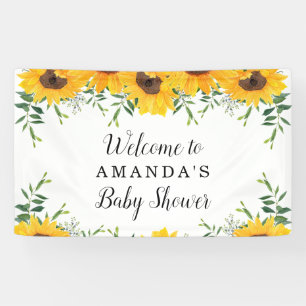 Bannière de fond du Baby shower de tournesol