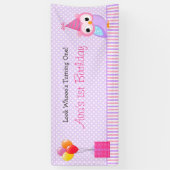 Bannière de fond Owl Backdrop (Fête d'anniversaire (Vertical)