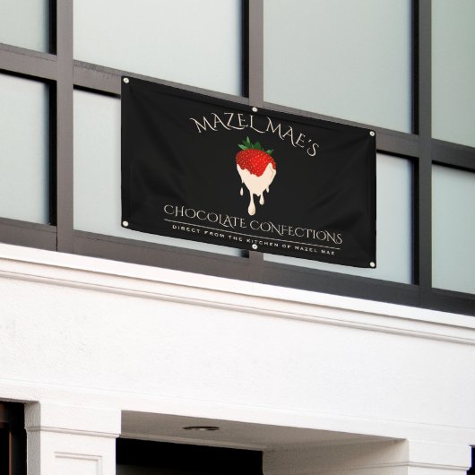 Bannière de fraises recouverte de chocolat blanc p (Bâtiment extérieur)