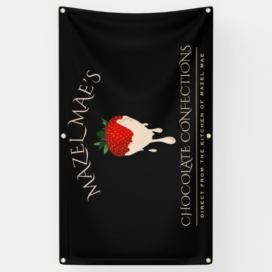 Bannière de fraises recouverte de chocolat blanc p (Vertical)