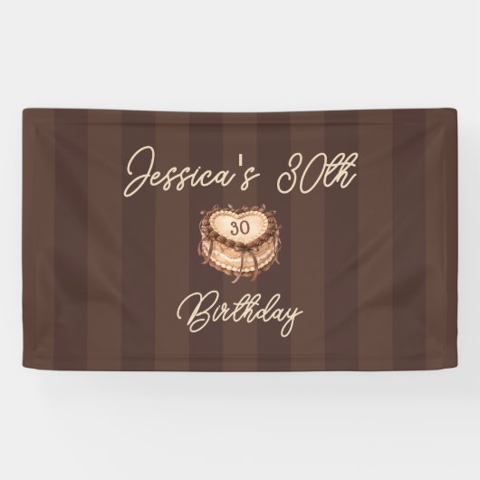 Bannière de gâteau à cœur Coquette (Horizontal)