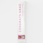 Bannière de Grad Photo Pink Text Graduation (Vertical)