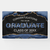 Bannière de graduation Abstraite marine et or (Horizontal)