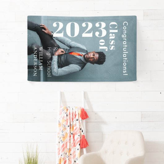 Bannière de graduation avec lettres simples en gra (En situation)