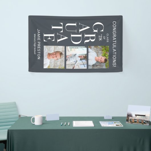 Bannière de graduation de couleur modifiable de ch (Salon professionnel)