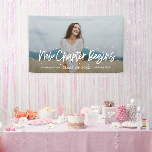 Bannière de graduation de couleur modifiable d'Out (Fête)