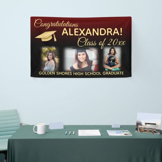 Bannière de graduation de l'effet de filtre de fon (Salon professionnel)