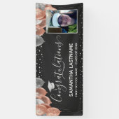 Bannière de graduation des ballons rose et argent (Vertical)