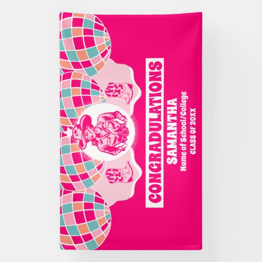 Bannière de graduation Extra Large Space Cowgirl 2 (Verticale)