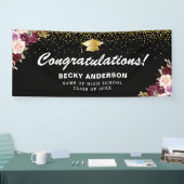 bannière de graduation florale d'aquarelle de frai (Salon professionnel)