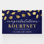 Bannière de graduation Marine & Gold 2025 (Horizontal)
