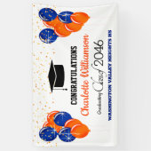 Bannière de graduation orange et bleu (Vertical)