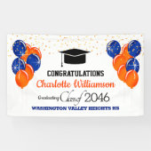 Bannière de graduation orange et bleu (Horizontal)