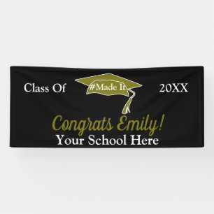 Bannière de graduation personnalisée - 2,5 po x
