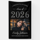 Bannière de graduation personnalisée en gris noir (Vertical)