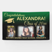 Bannière de graduation photo avec effet filtre ver (Horizontal)
