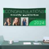 Bannière de graduation photo verte moderne (Salon professionnel)