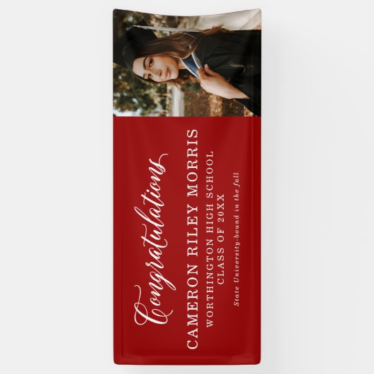 Bannière de graduation rouge (Vertical)