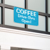 Bannière de guichet automatique COFFEE Ouvert ! (Bâtiment extérieur)