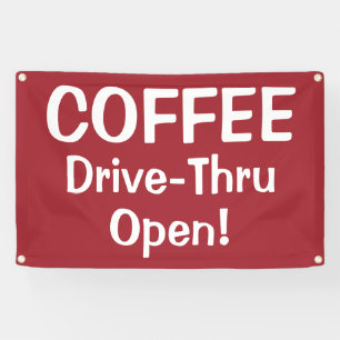 Bannière de guichet automatique COFFEE Ouvert !
