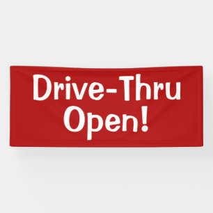 Bannière de guichet Drive-Thru Ouvert !