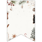 Bannière de guirlande de Baby Shower de Noël cosy (Premier drapeau)