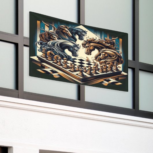 Bannière de jeu d'échecs fantastique Chevalier Str (Bâtiment extérieur)