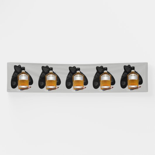 Bannière de joyeux anniversaire Whiskey et Cigare  (Horizontal)