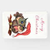 Bannière de la chouette de Noël (Horizontal)