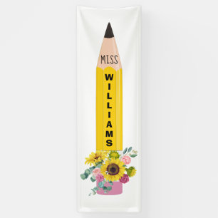 Bannière de la classe de tournesol de crayon