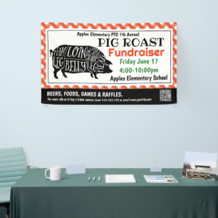 Bannière de la collecte de fonds PIG ROAST PTO PTA