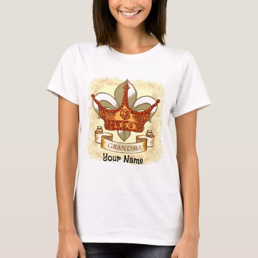 Bannière de la Couronne Reine Grand-mère T-shirt (Devant)
