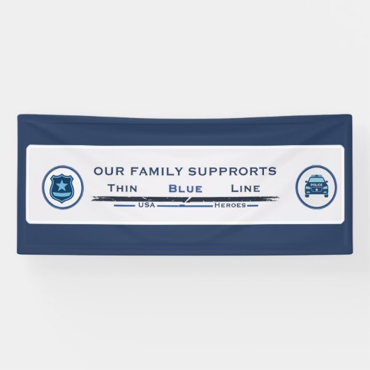 Bannière de la famille Thin Blue Line (Horizontal)