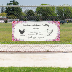Bannière de la ferme de printemps rose