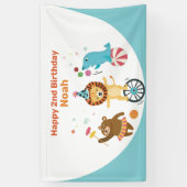 Bannière de la fête Anniversaire de enfant Animaux (Vertical)