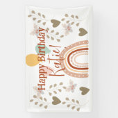 Bannière de la fête d'anniversaire Boho Rainbow (Verticale)