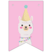 Bannière de la fête d'anniversaire Cute Llama (Premier drapeau)