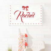 Bannière de la fête d'anniversaire de la Bow rouge (En situation)