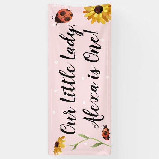 Bannière de la fête d'anniversaire de la Ladybug r (Vertical)